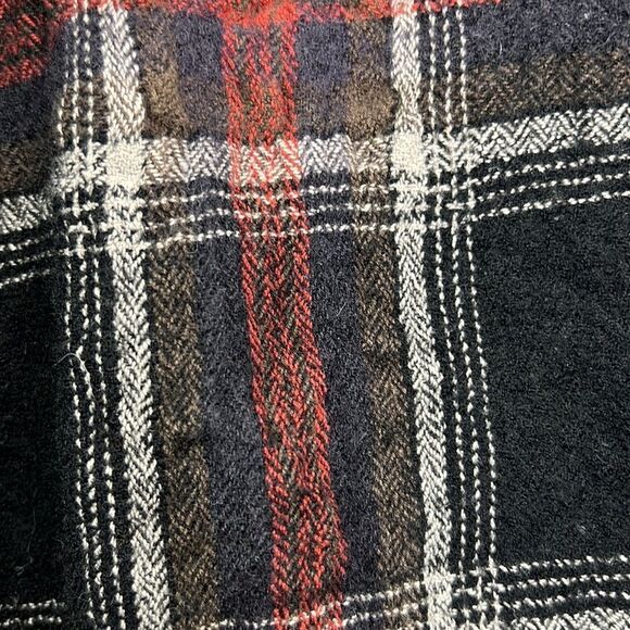 Free People Shirt jacket plaid brown and black pull over size Medium EUC - Picture 8 of 11